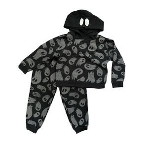 Wonder Nation Kids  Unisex 4T Ghosts 2-piece Sweat Set